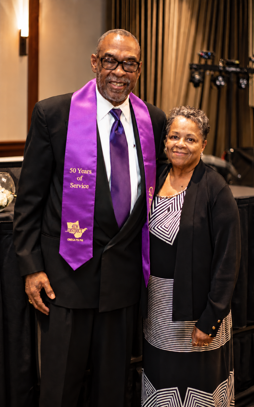 Bro. Rev. DR Mel Kendall McCray with his wife at a 50-year service recognition